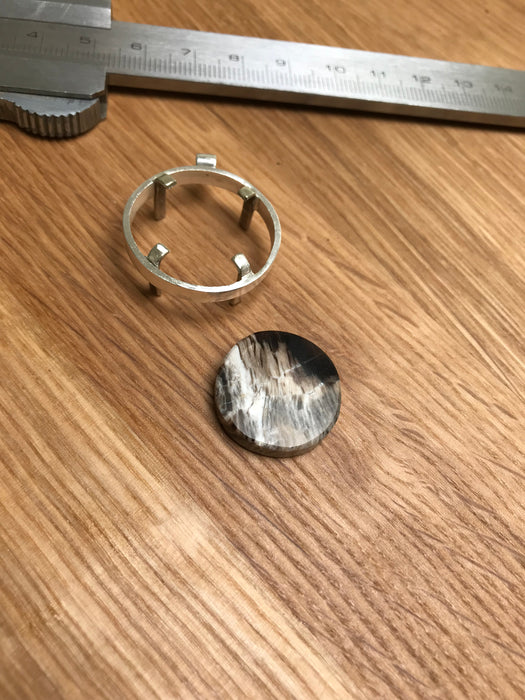 Petrified Wood pendant in sterling silver