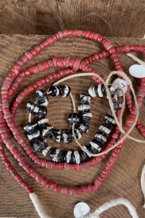 Silver earrings with Venetian mask and antique Murano beads